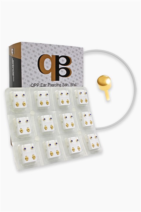 QPP Kulak Delme Küpesi 12 Çift Sarı Minik Top