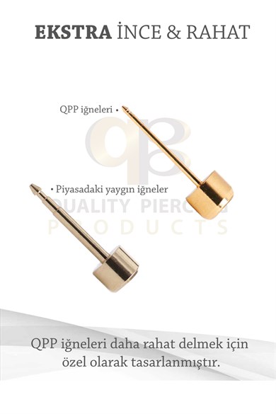 QPP Kulak Delme Küpesi 12 Çift Sarı Tiffany Karışık